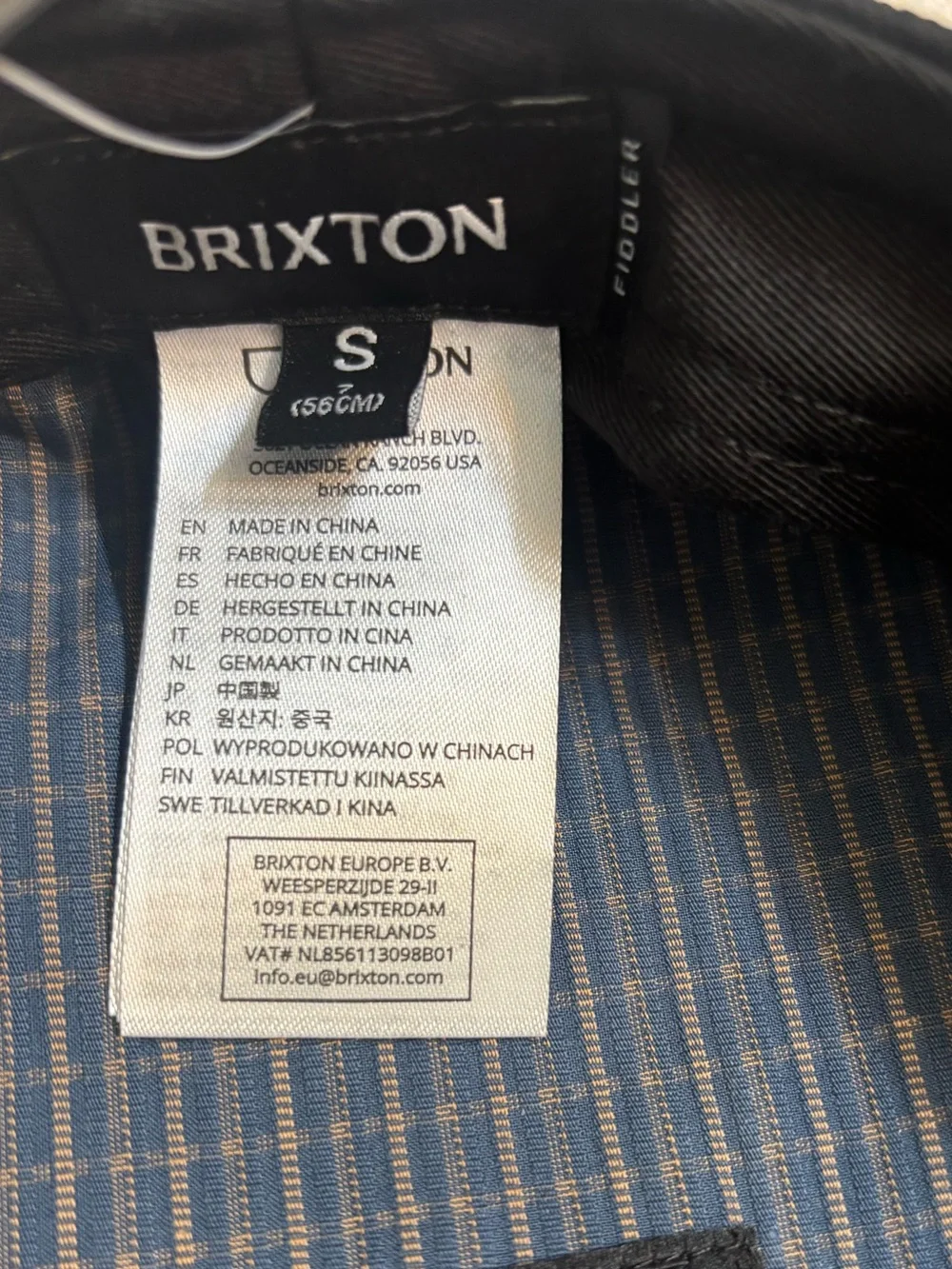 Brixton Fiddler Fisherman Cap, Black, NWT, Size S